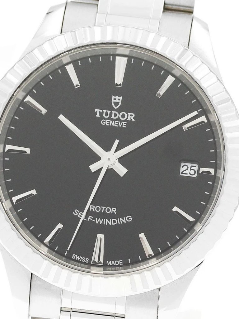 Tudor Style 12310 Date Black Dial Automatic Boys Watch920782
